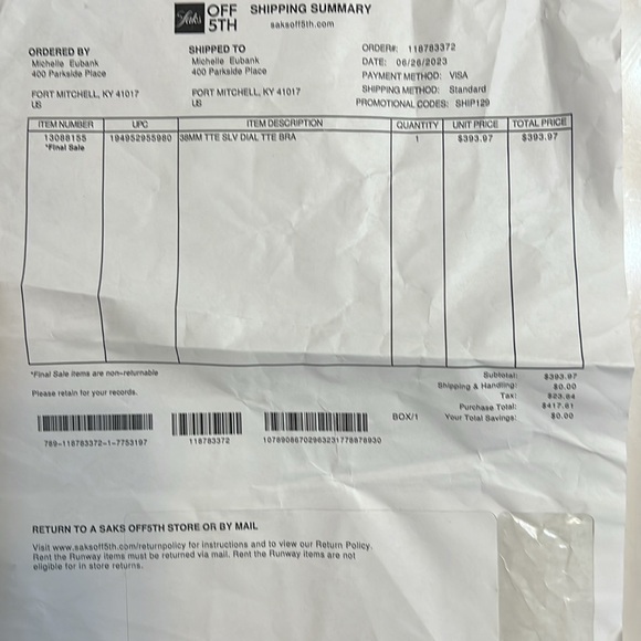 Versace ladies watch two tone gold and silver - Picture 7 of 7